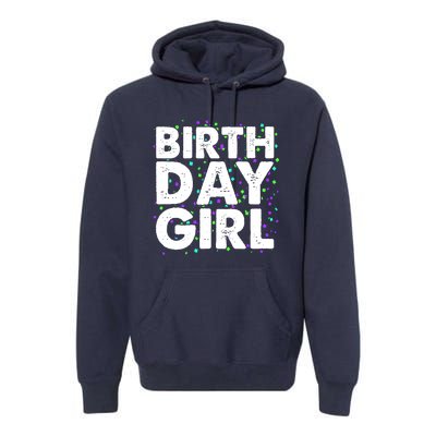 Cute Funny Birthday Girl With Confetti Premium Hoodie