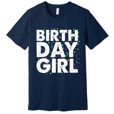 Cute Funny Birthday Girl With Confetti Premium T-Shirt