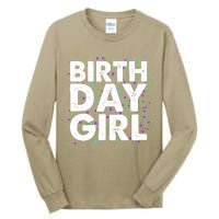 Cute Funny Birthday Girl With Confetti Tall Long Sleeve T-Shirt