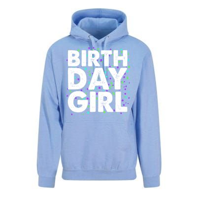 Cute Funny Birthday Girl With Confetti Unisex Surf Hoodie