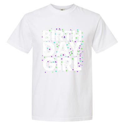 Cute Funny Birthday Girl With Confetti Garment-Dyed Heavyweight T-Shirt