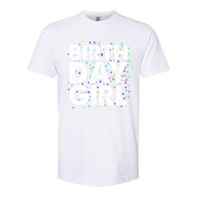 Cute Funny Birthday Girl With Confetti Softstyle CVC T-Shirt