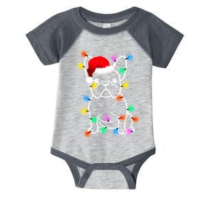 Cute French Bulldog Christmas Lights Infant Baby Jersey Bodysuit