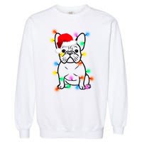 Cute French Bulldog Christmas Lights Garment-Dyed Sweatshirt