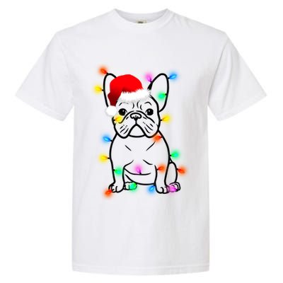 Cute French Bulldog Christmas Lights Garment-Dyed Heavyweight T-Shirt