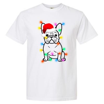 Cute French Bulldog Christmas Lights Garment-Dyed Heavyweight T-Shirt