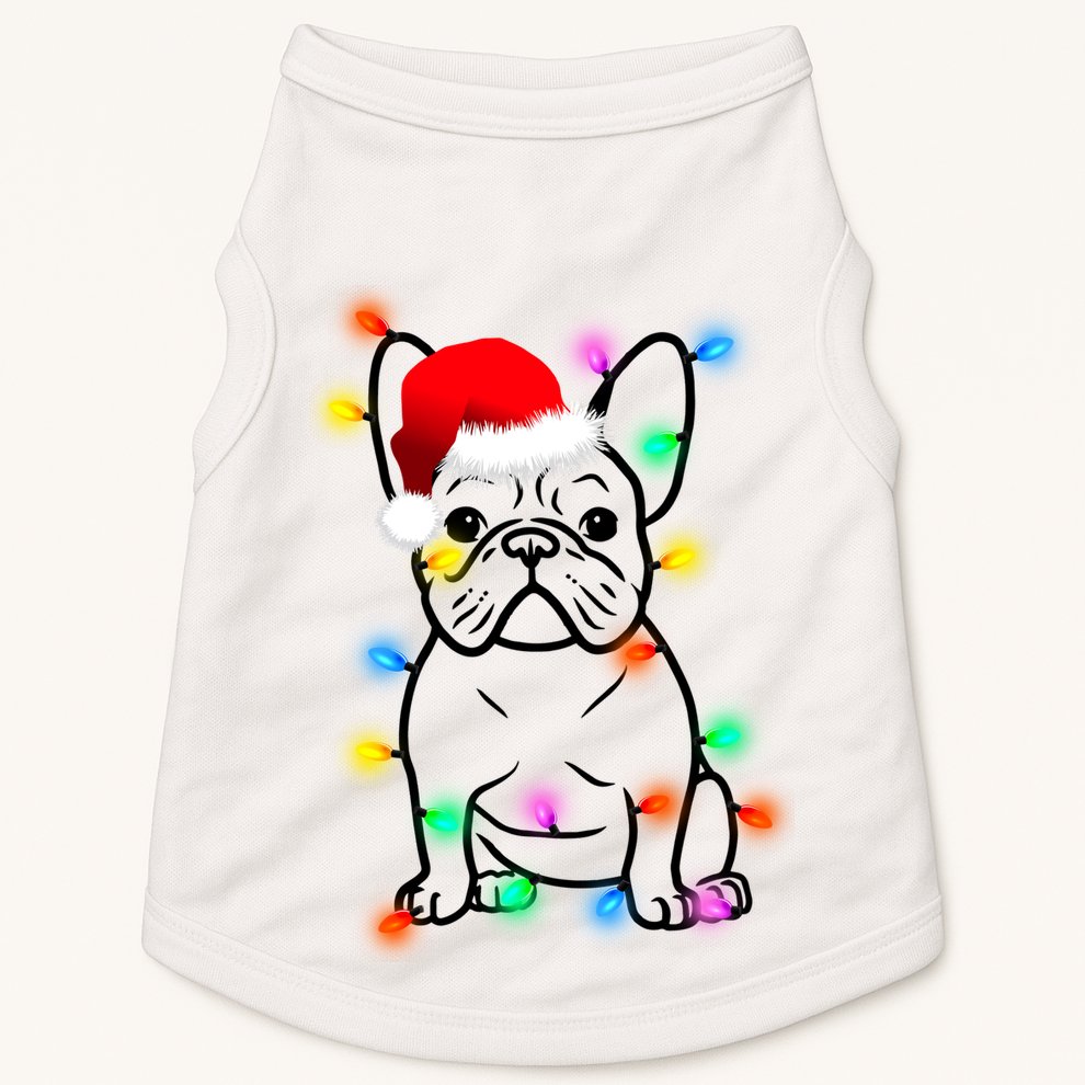Cute French Bulldog Christmas Lights Doggie Tank