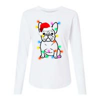 Cute French Bulldog Christmas Lights Womens Cotton Relaxed Long Sleeve T-Shirt