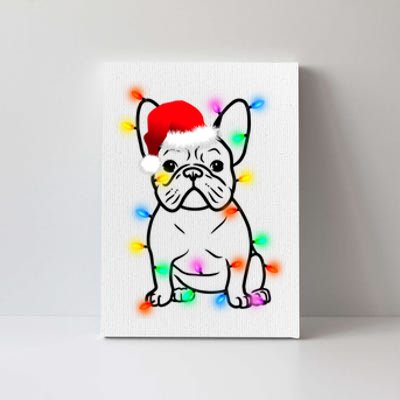 Cute French Bulldog Christmas Lights Canvas