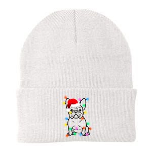 Cute French Bulldog Christmas Lights Knit Cap Winter Beanie