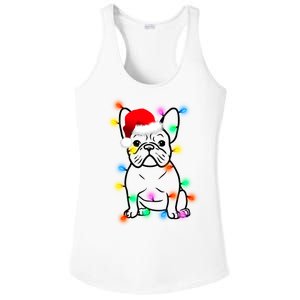 Cute French Bulldog Christmas Lights Ladies PosiCharge Competitor Racerback Tank