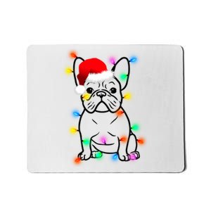 Cute French Bulldog Christmas Lights Mousepad