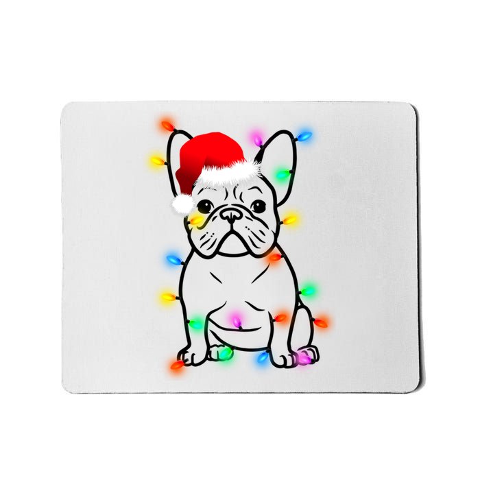 Cute French Bulldog Christmas Lights Mousepad