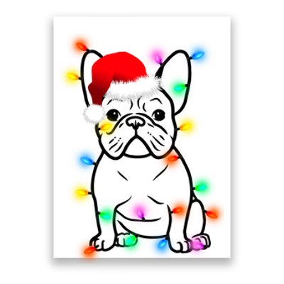 Cute French Bulldog Christmas Lights Poster