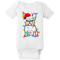 Cute French Bulldog Christmas Lights Baby Bodysuit