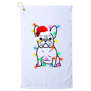 Cute French Bulldog Christmas Lights Platinum Collection Golf Towel