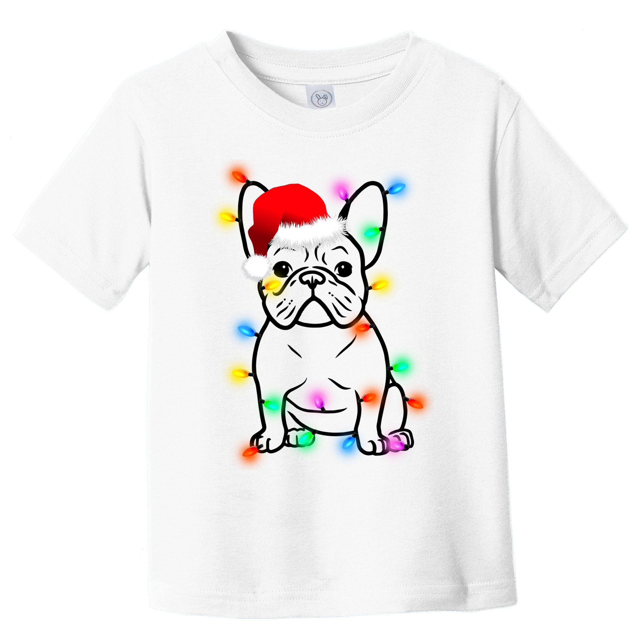 Cute French Bulldog Christmas Lights Toddler T-Shirt