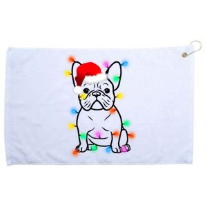 Cute French Bulldog Christmas Lights Grommeted Golf Towel