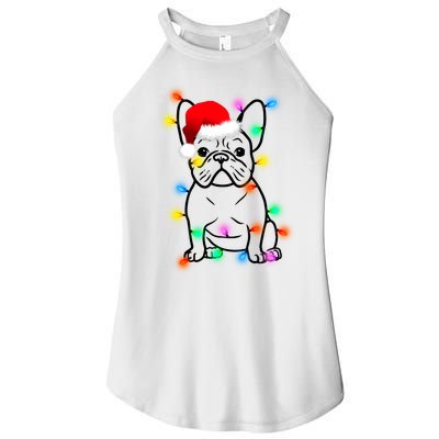 Cute French Bulldog Christmas Lights Women’s Perfect Tri Rocker Tank