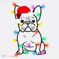 Cute French Bulldog Christmas Lights Kids T-Shirt
