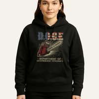 Chainsaw For Bureaucracy Funny D.O.G.E Doge Usa Flag Hoodie