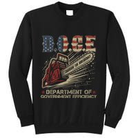 Chainsaw For Bureaucracy Funny D.O.G.E Doge Usa Flag Sweatshirt