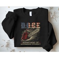 Chainsaw For Bureaucracy Funny D.O.G.E Doge Usa Flag Sweatshirt