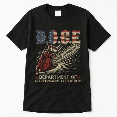Chainsaw For Bureaucracy Funny D.O.G.E Doge Usa Flag Tall T-Shirt
