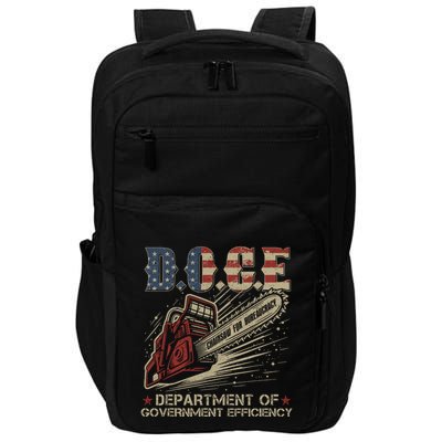 Chainsaw For Bureaucracy Funny D.O.G.E Doge Usa Flag Impact Tech Backpack