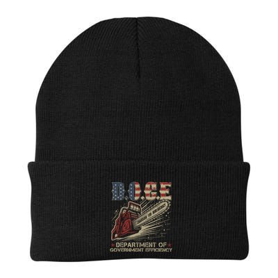 Chainsaw For Bureaucracy Funny D.O.G.E Doge Usa Flag Beanie