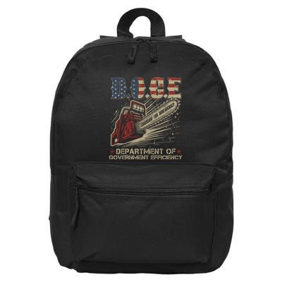 Chainsaw For Bureaucracy Funny D.O.G.E Doge Usa Flag 16 in Basic Backpack