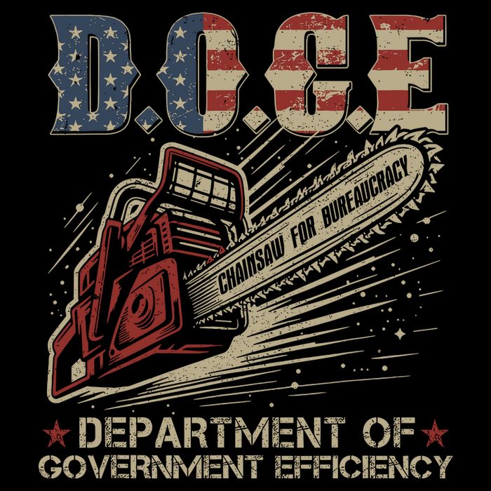 Chainsaw For Bureaucracy Funny D.O.G.E Doge Usa Flag Magnet