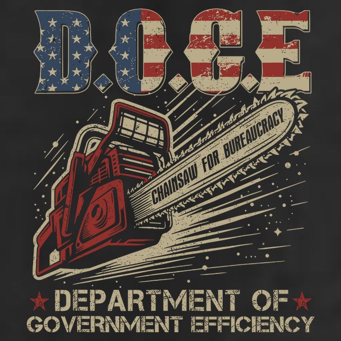Chainsaw For Bureaucracy Funny D.O.G.E Doge Usa Flag 25L Jumbo Tote