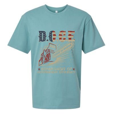 Chainsaw For Bureaucracy Funny D.O.G.E Doge Usa Flag Sueded Cloud Jersey T-Shirt