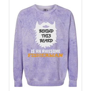 Cute Funny Bearded Fishing Gift Ideas For Birthday And Christmas Colorblast Crewneck Sweatshirt