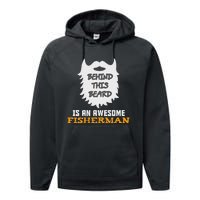 Cute Funny Bearded Fishing Gift Ideas For Birthday And Christmas Performance Fleece Hoodie