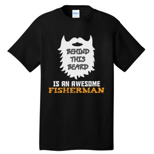 Cute Funny Bearded Fishing Gift Ideas For Birthday And Christmas Tall T-Shirt