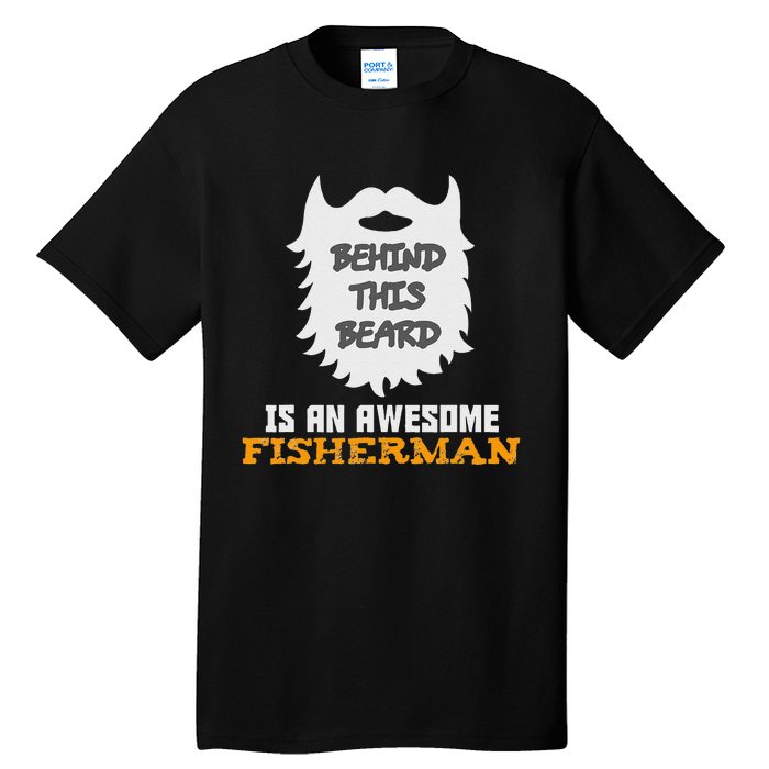 Cute Funny Bearded Fishing Gift Ideas For Birthday And Christmas Tall T-Shirt