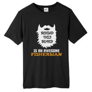 Cute Funny Bearded Fishing Gift Ideas For Birthday And Christmas Tall Fusion ChromaSoft Performance T-Shirt