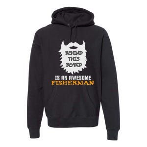 Cute Funny Bearded Fishing Gift Ideas For Birthday And Christmas Premium Hoodie