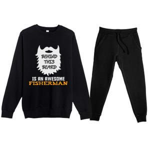 Cute Funny Bearded Fishing Gift Ideas For Birthday And Christmas Premium Crewneck Sweatsuit Set