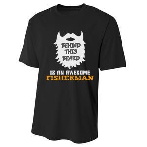 Cute Funny Bearded Fishing Gift Ideas For Birthday And Christmas Performance Sprint T-Shirt