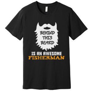 Cute Funny Bearded Fishing Gift Ideas For Birthday And Christmas Premium T-Shirt