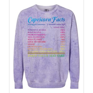 Capricorn Facts Birthday Zodiac Sign Colorblast Crewneck Sweatshirt