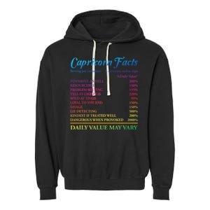 Capricorn Facts Birthday Zodiac Sign Garment-Dyed Fleece Hoodie