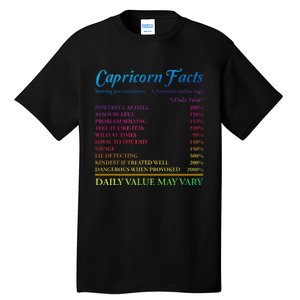 Capricorn Facts Birthday Zodiac Sign Tall T-Shirt