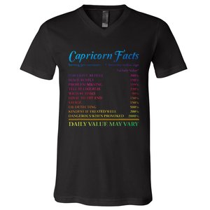 Capricorn Facts Birthday Zodiac Sign V-Neck T-Shirt