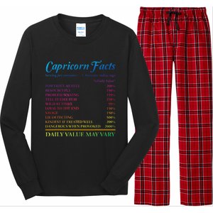 Capricorn Facts Birthday Zodiac Sign Long Sleeve Pajama Set