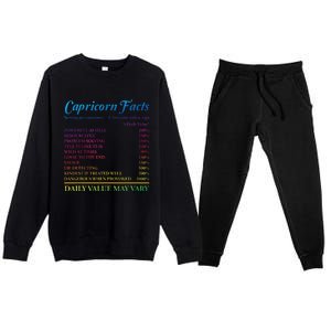 Capricorn Facts Birthday Zodiac Sign Premium Crewneck Sweatsuit Set