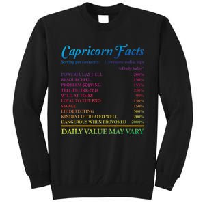 Capricorn Facts Birthday Zodiac Sign Tall Sweatshirt